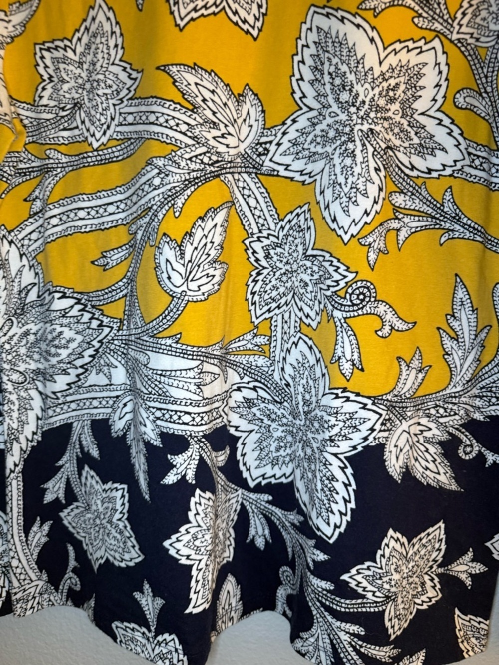 Talbots Yellow and Black Floral Tee - Picture 4 of 7